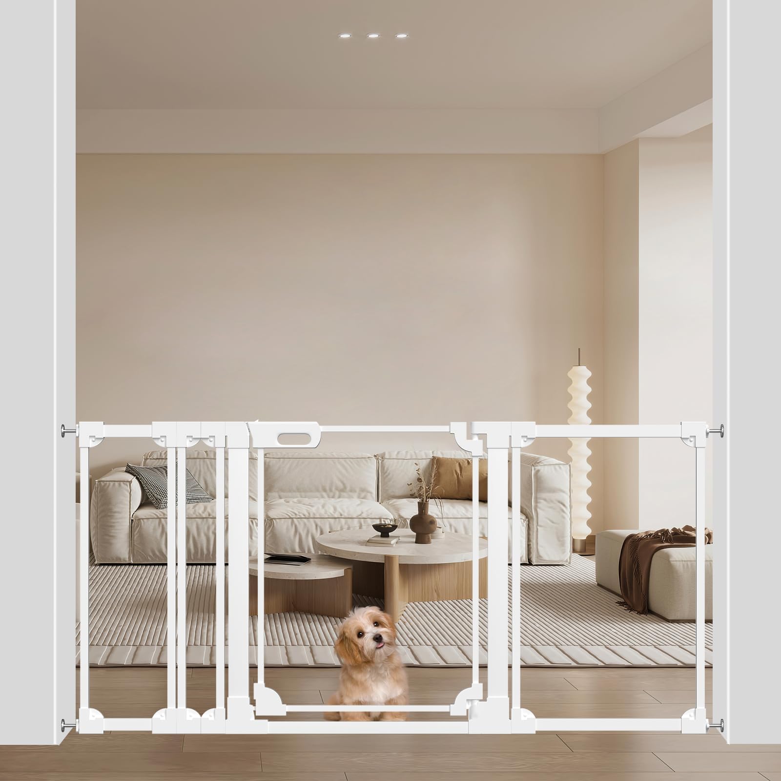 WAOWAO clear acrylic baby gate installed on stairs for safe passage.