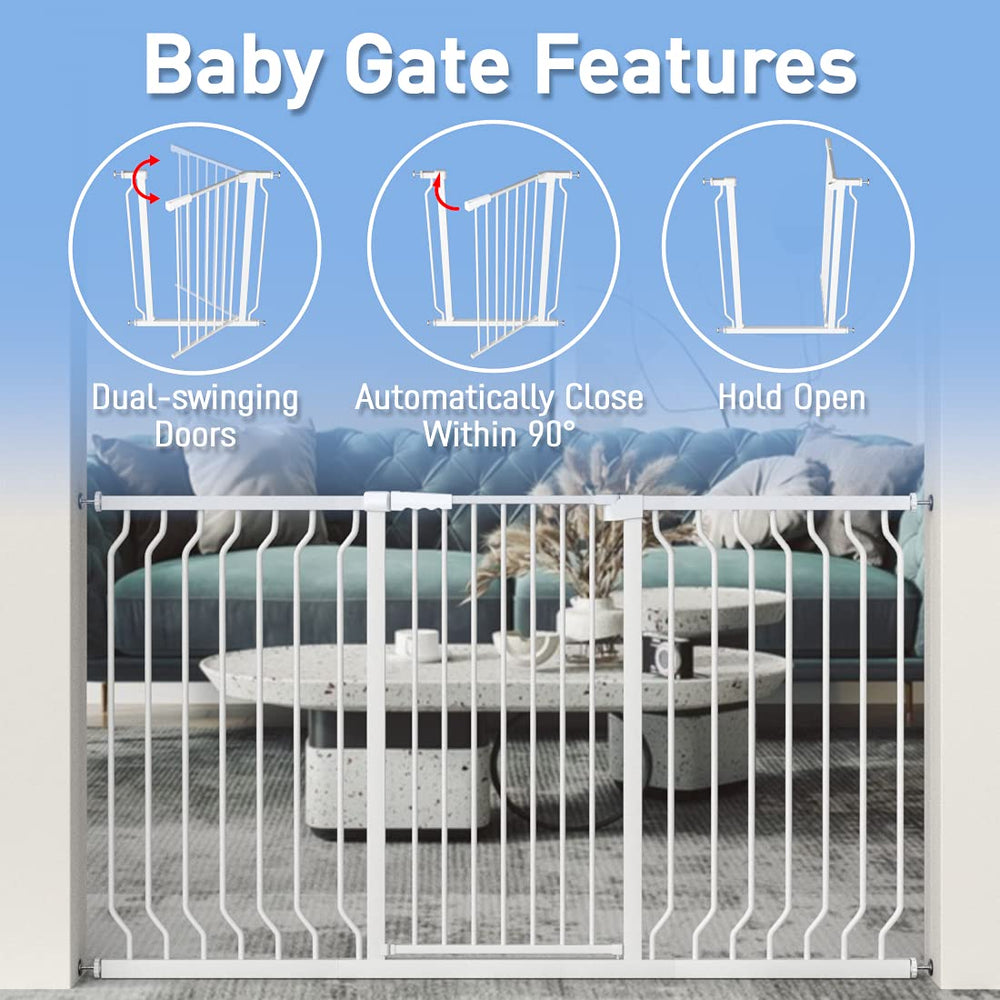 WAOWAO durable metal baby gate built for families and pets