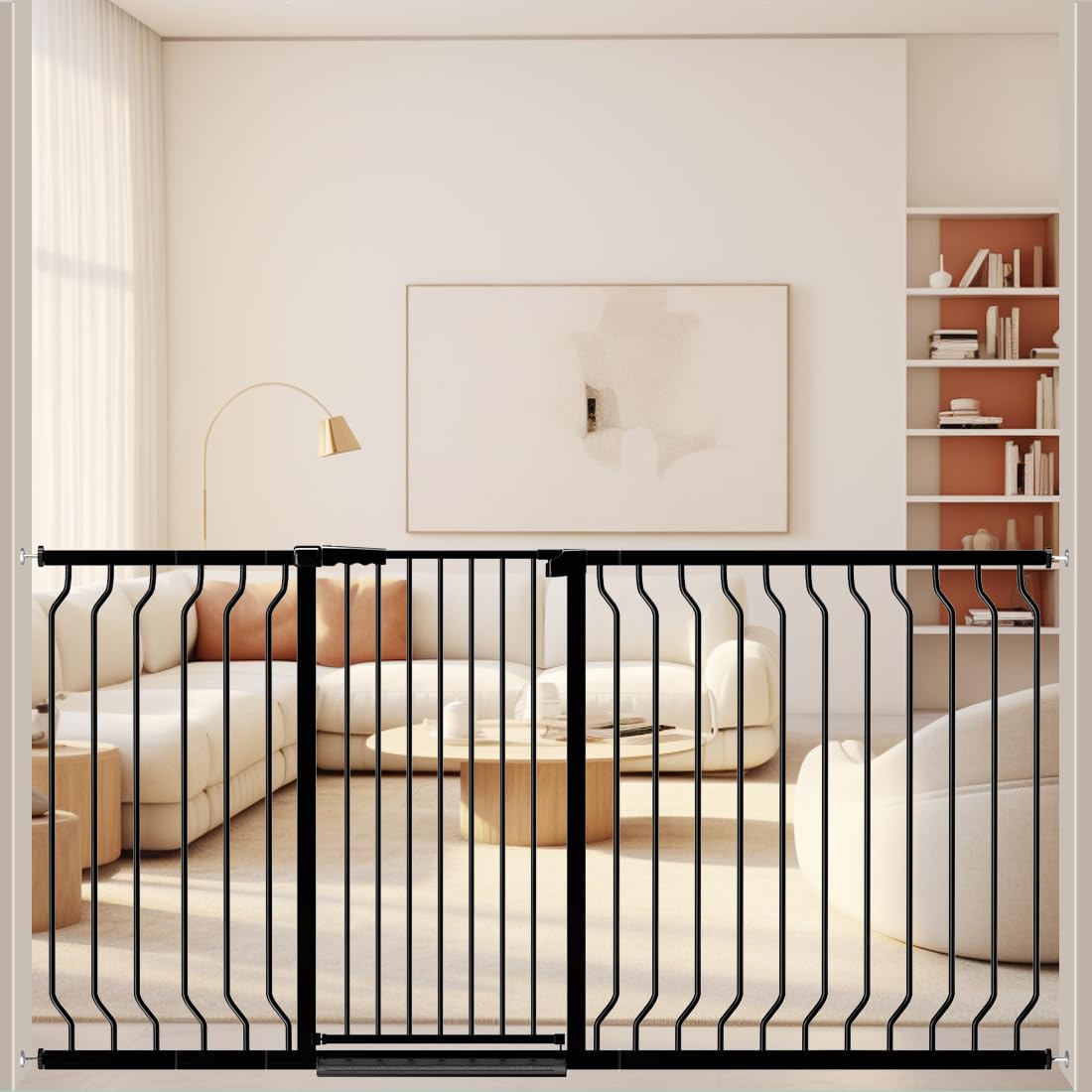 WAOWAO Extra Tall Baby Gate with 180° two-way opening for easy one‑handed access
