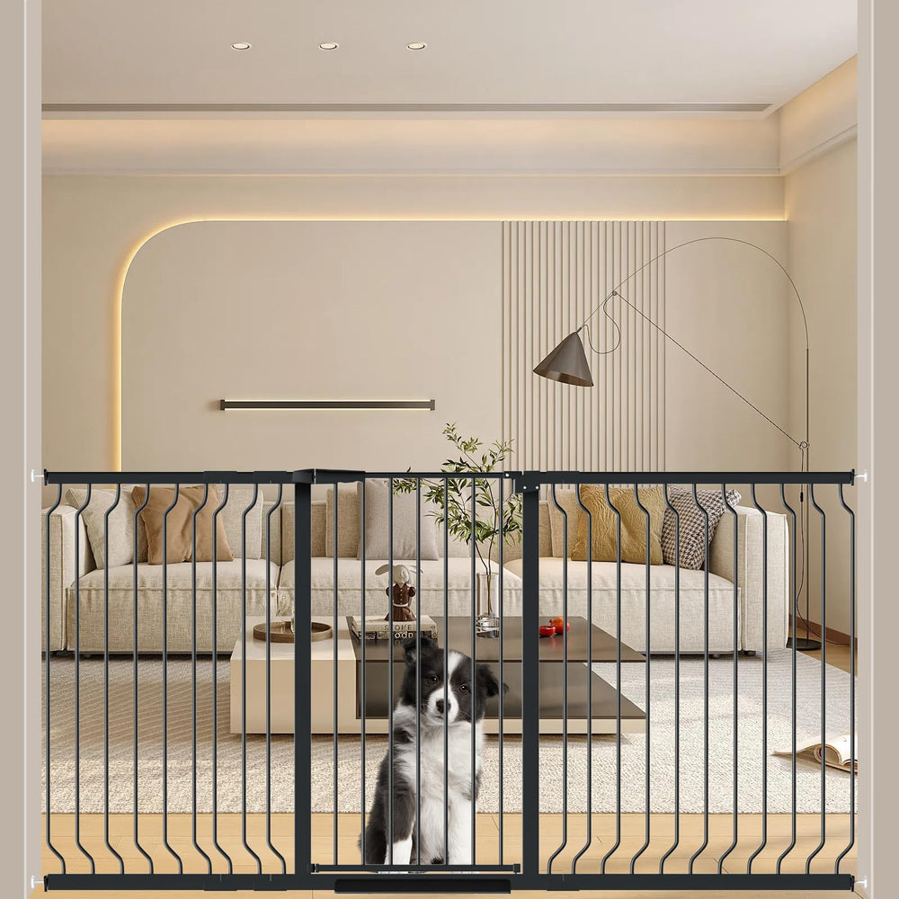 WAOWAO extra tall gate with 180-degree opening for easy one-handed passage