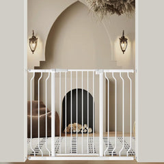 WAOWAO Extra Tall Gate with 180-degree opening for easy access in busy homes.