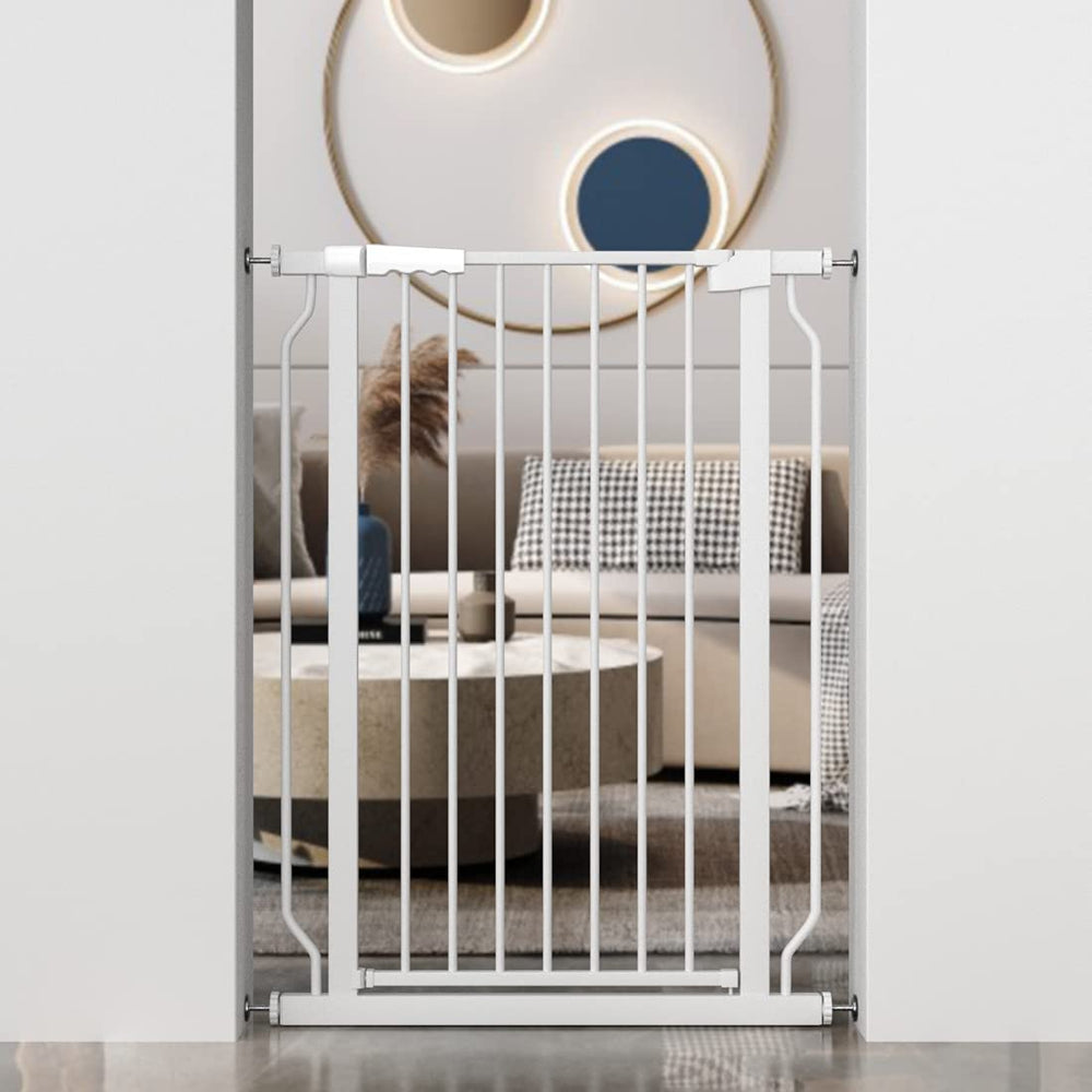 WAOWAO extra tall gate with 180-degree two-way opening for easy access