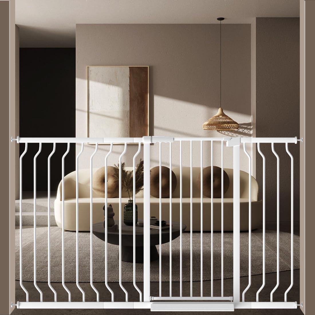 WAOWAO extra tall gate 40-55 inch offers secure entry for stairs and doorways.
