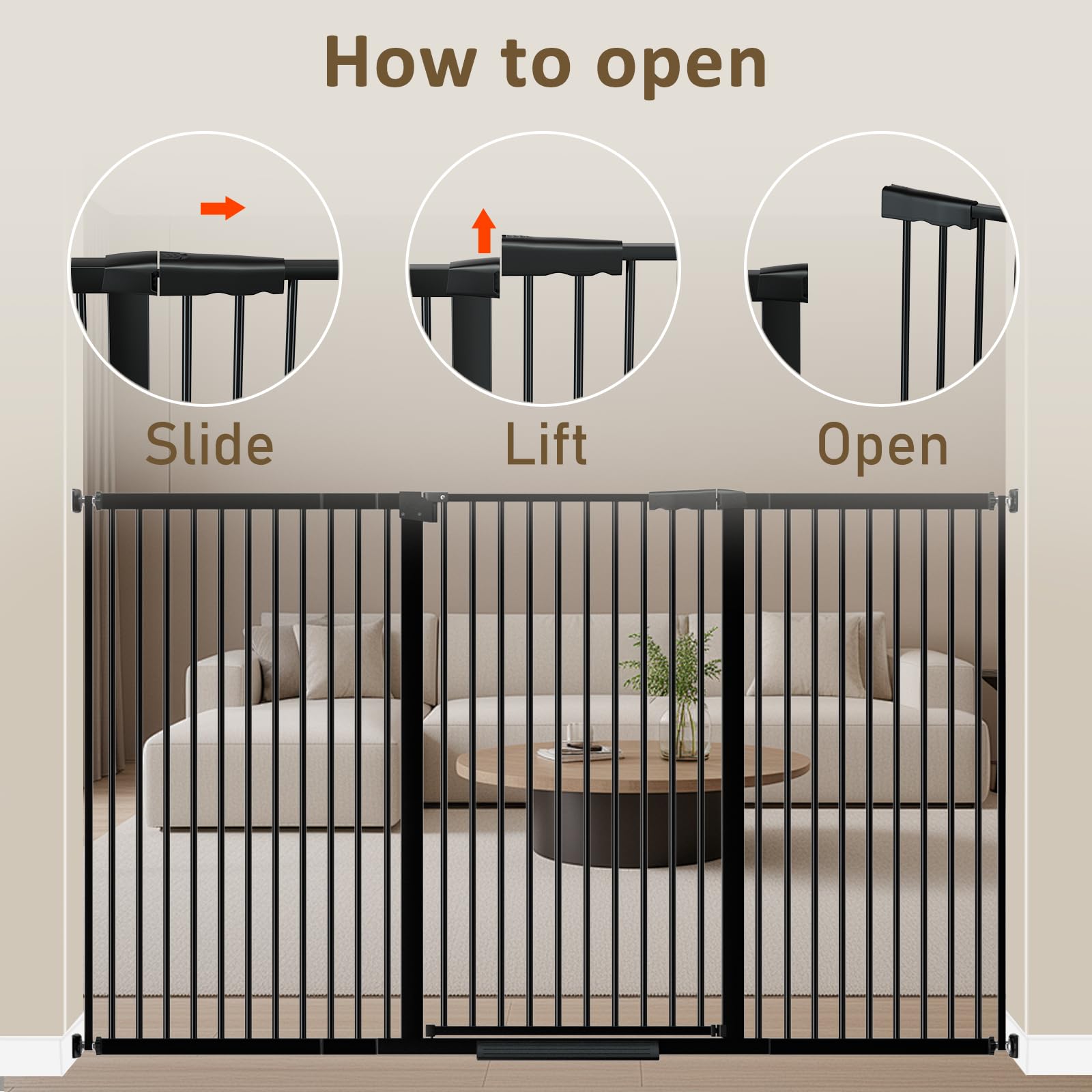 WAOWAO gate side panel detail highlighting durable steel frame