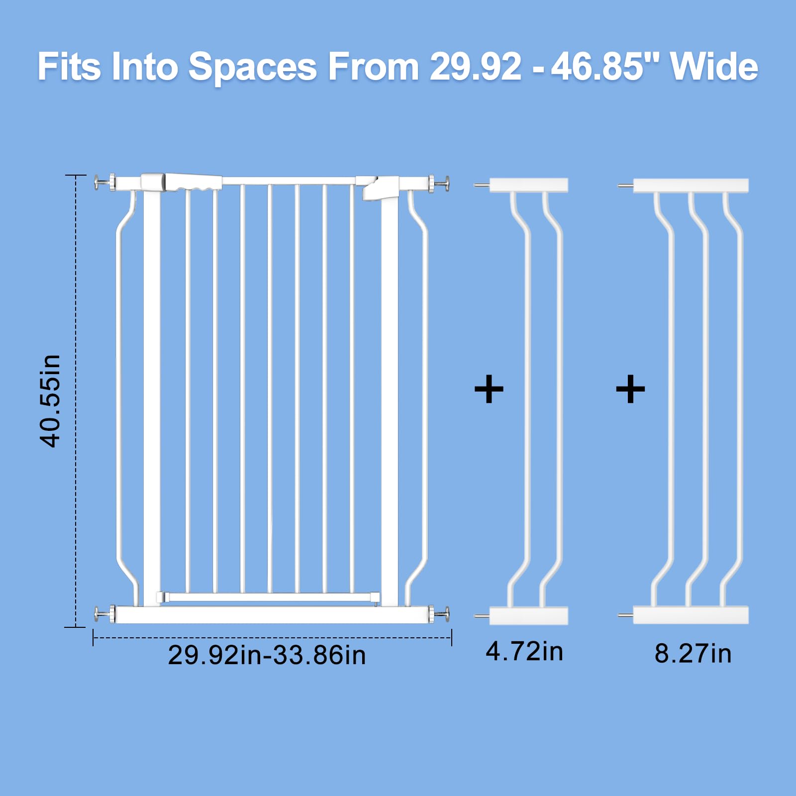 WAOWAO width-adjustable design fits openings from 29.53 to 76.77 inches.