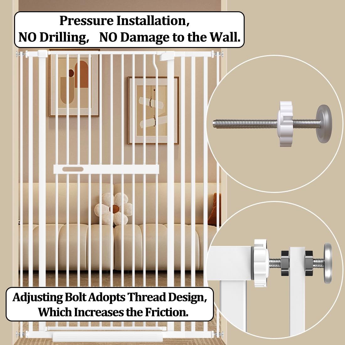 WAOWAO indoor use on stairs and doorways keeps pets contained safely.