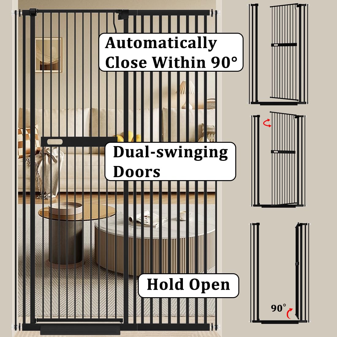 WAOWAO middle-handle design for one-handed gate use.