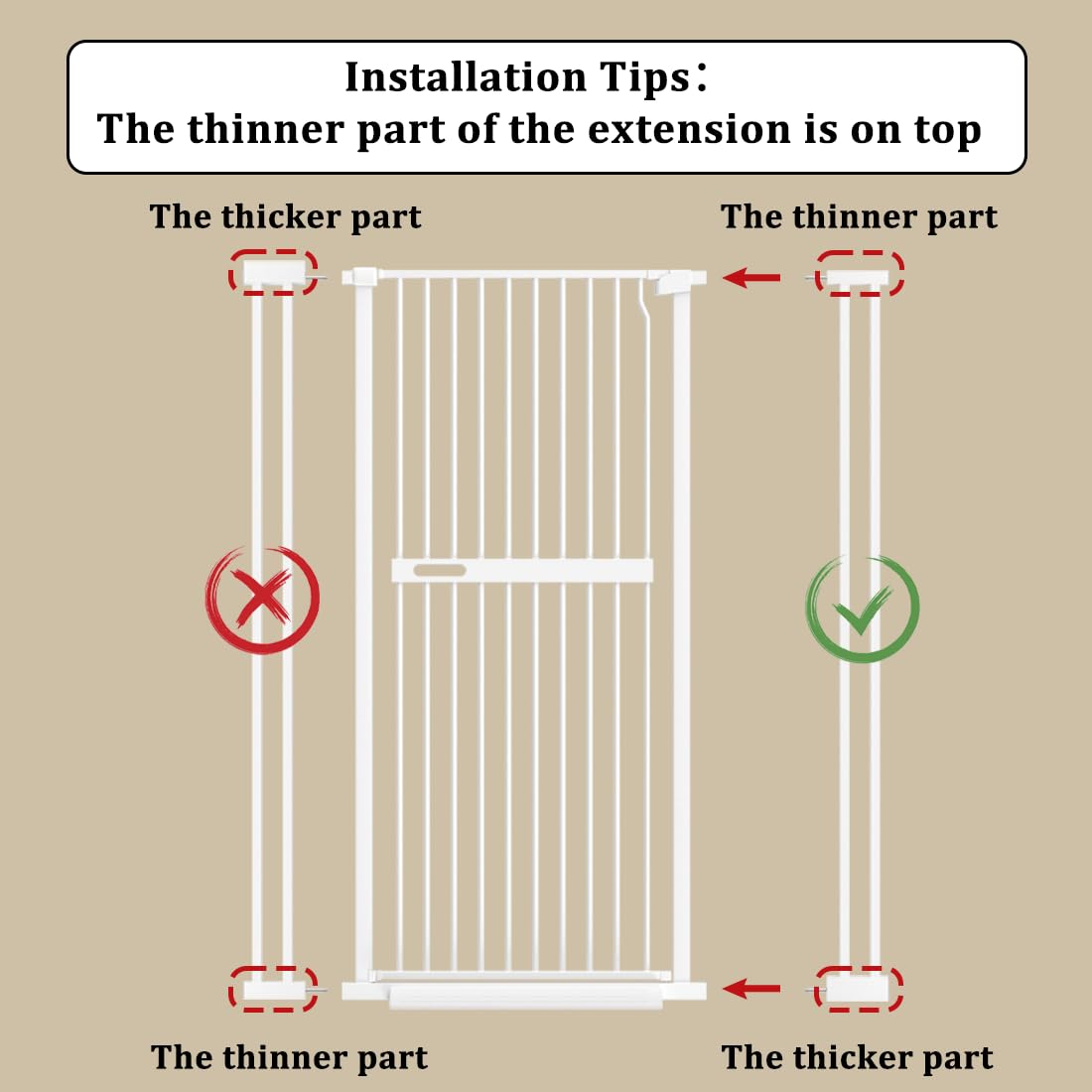 WAOWAO pressure-mount installation enables tool-free setup for the gate.