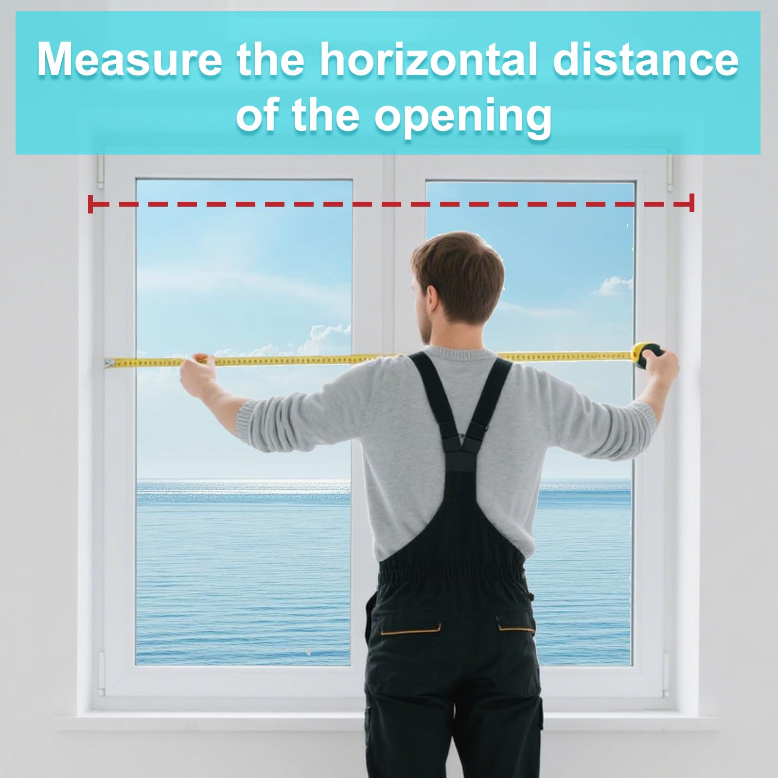 WAOWAO tension bolt system demonstrates snug fit on window frames.