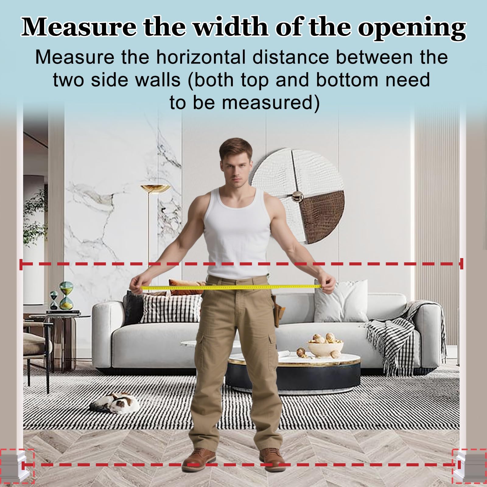 WAOWAO triple-lock gate wide 67-72 inch swing auto-close in use