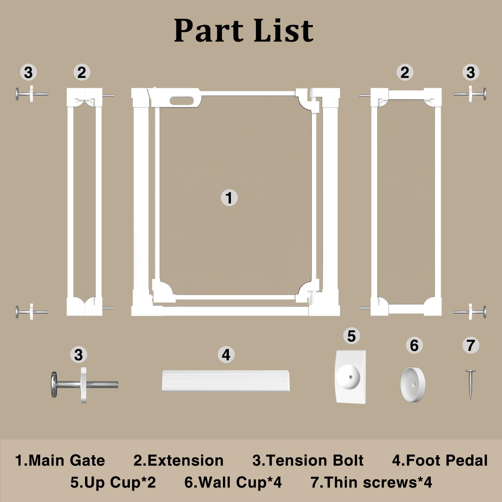 WAOWAO adjustable width gate fits openings from 29 to 66 inches