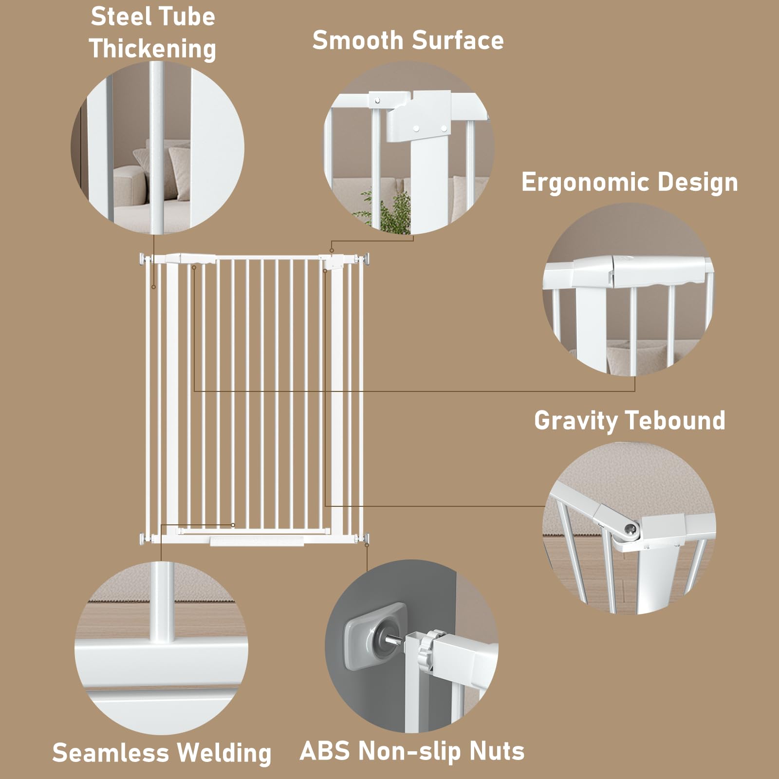 WAOWAO width extensions kit enables flexible doorway fitting.