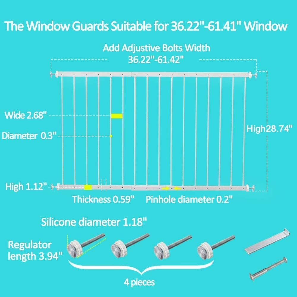 WAOWAO universal-fit guard spans 19.49 to 111.81 inches for many window types