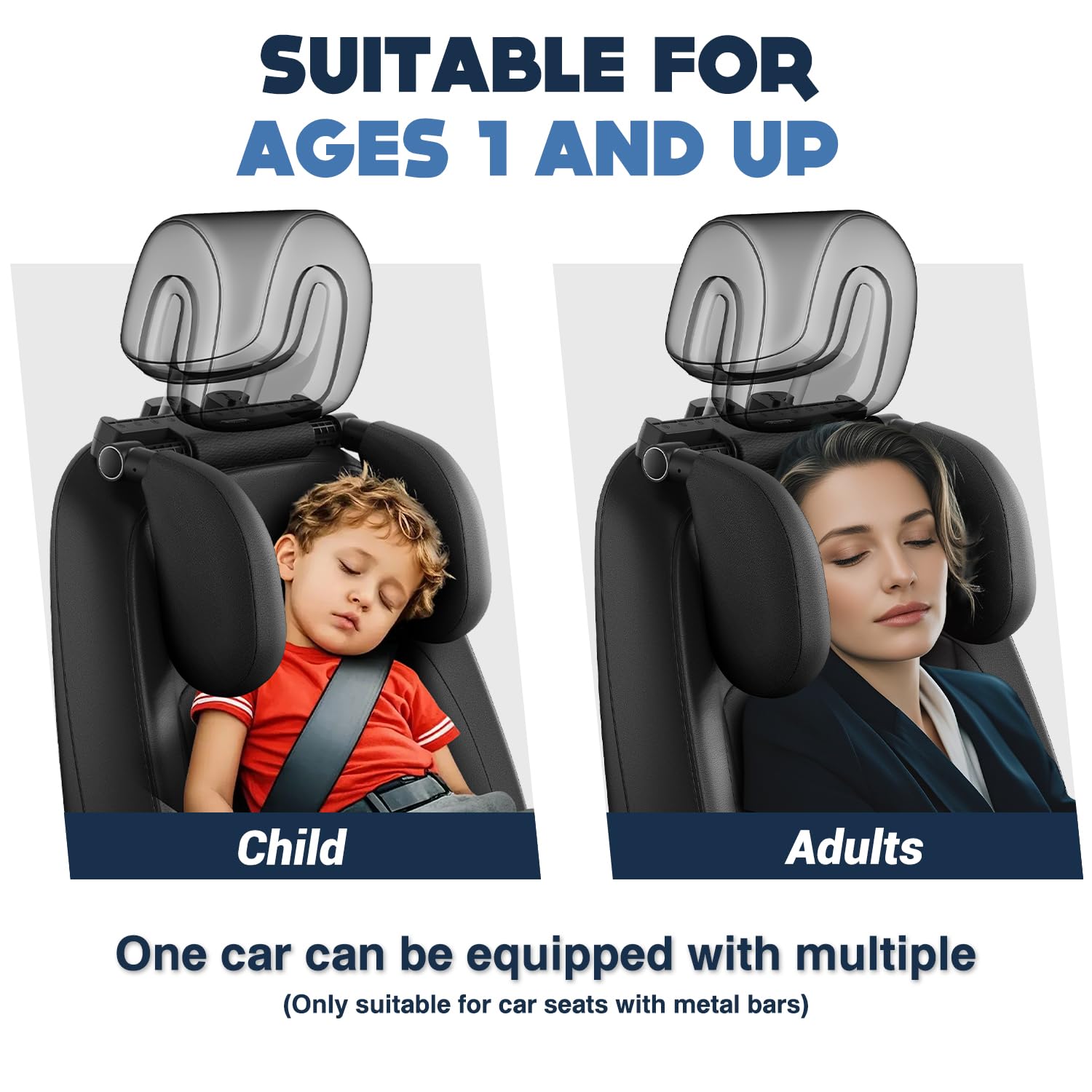 WAPEXNOS universal fit for most car seats with movable metal rods.