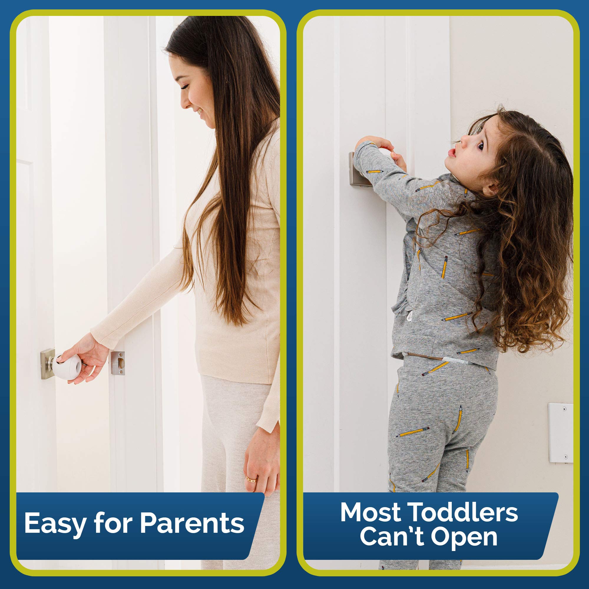 Access holes allow adults to turn knobs without removing cover