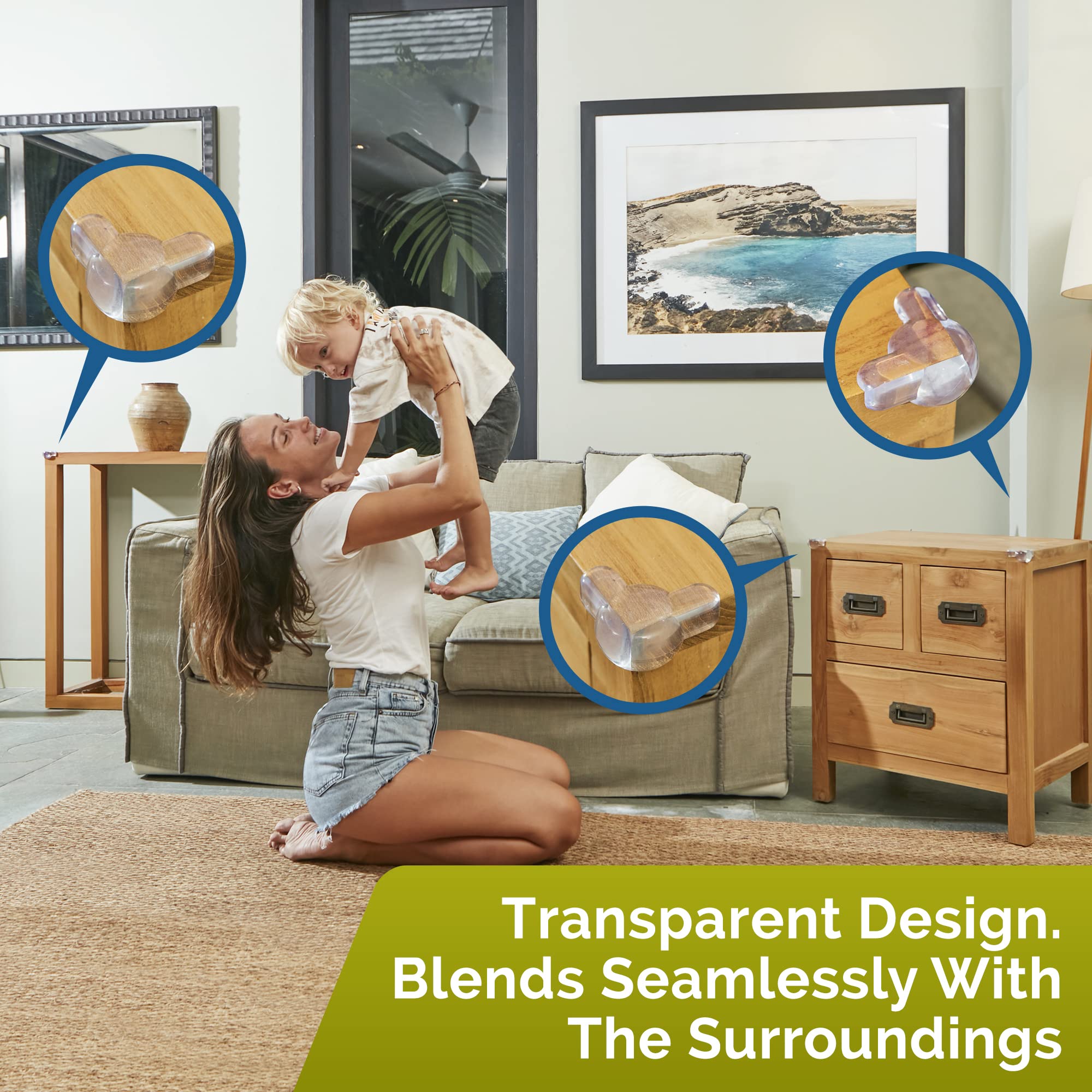Wappa Baby clear guard, seamless look preserving furniture style