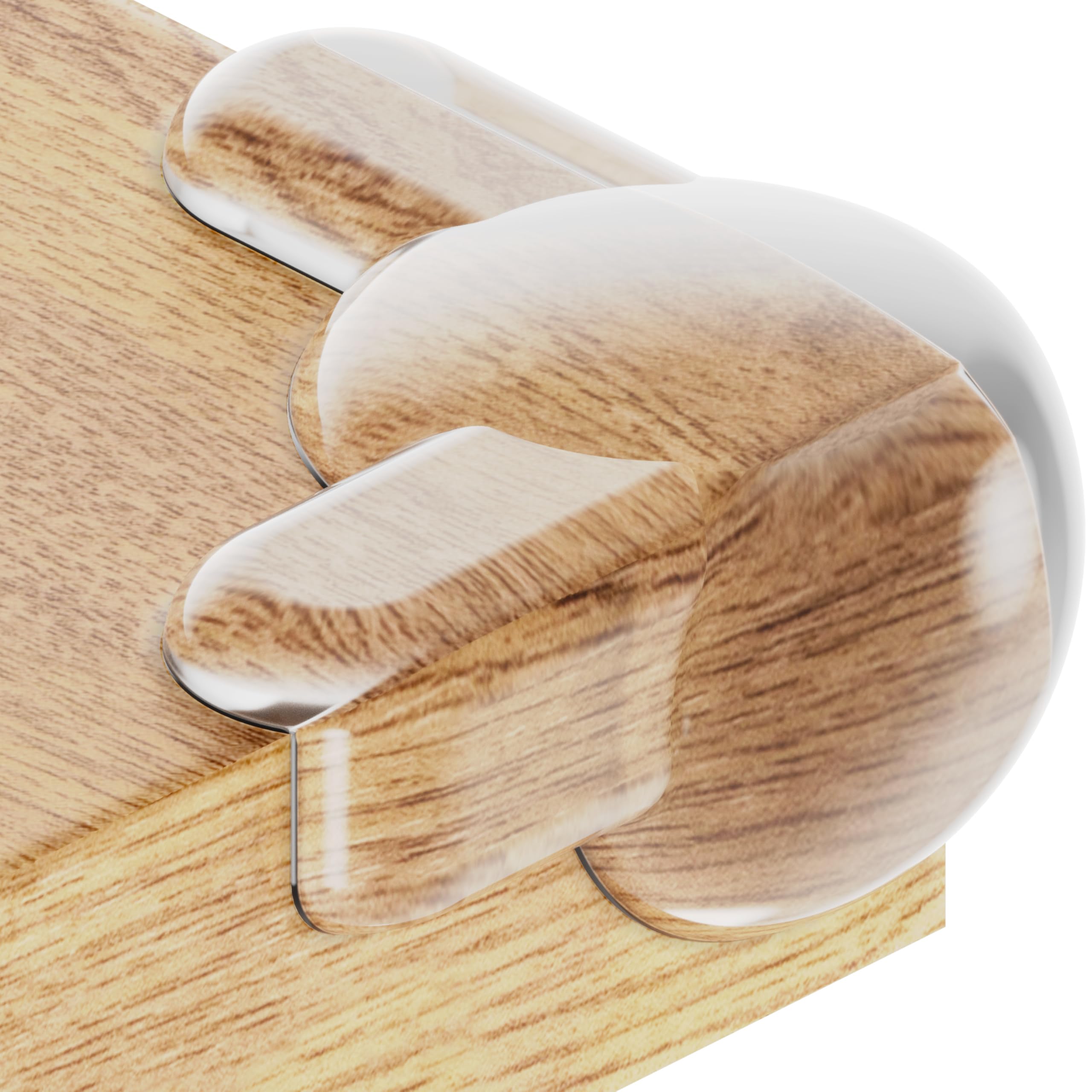 Wappa Baby corner protectors; transparent cushions protect head from sharp table edges.