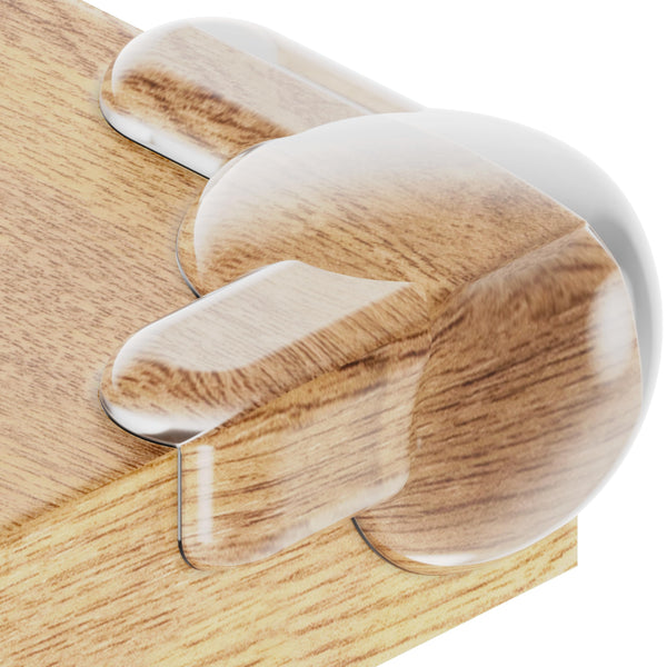 Wappa Baby corner protectors; transparent cushions protect head from sharp table edges.