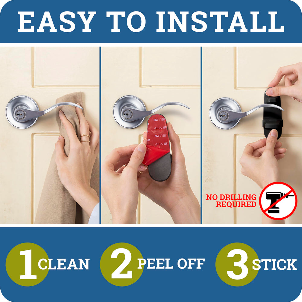 Wappa Baby door lever lock adhesive backing enables tool-free installation