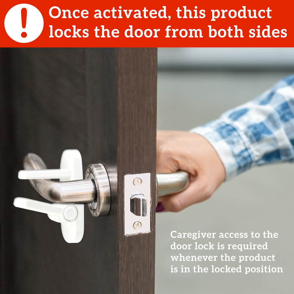 Wappa Baby Door Lever Lock adhesive backing close-up demonstrating strong 3M mounting.