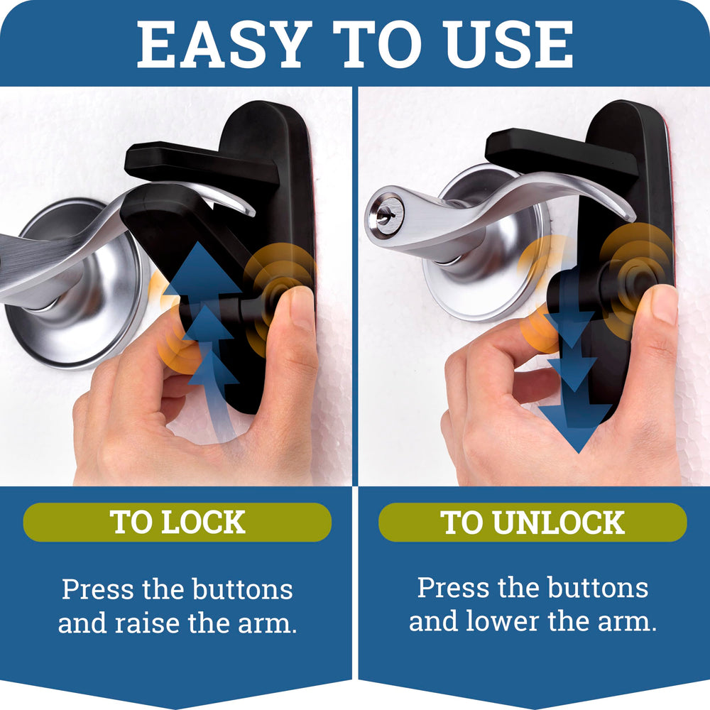 Wappa Baby lock close-up shows dual-button release for adults
