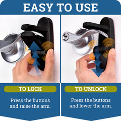Wappa Baby lock close-up shows dual-button release for adults