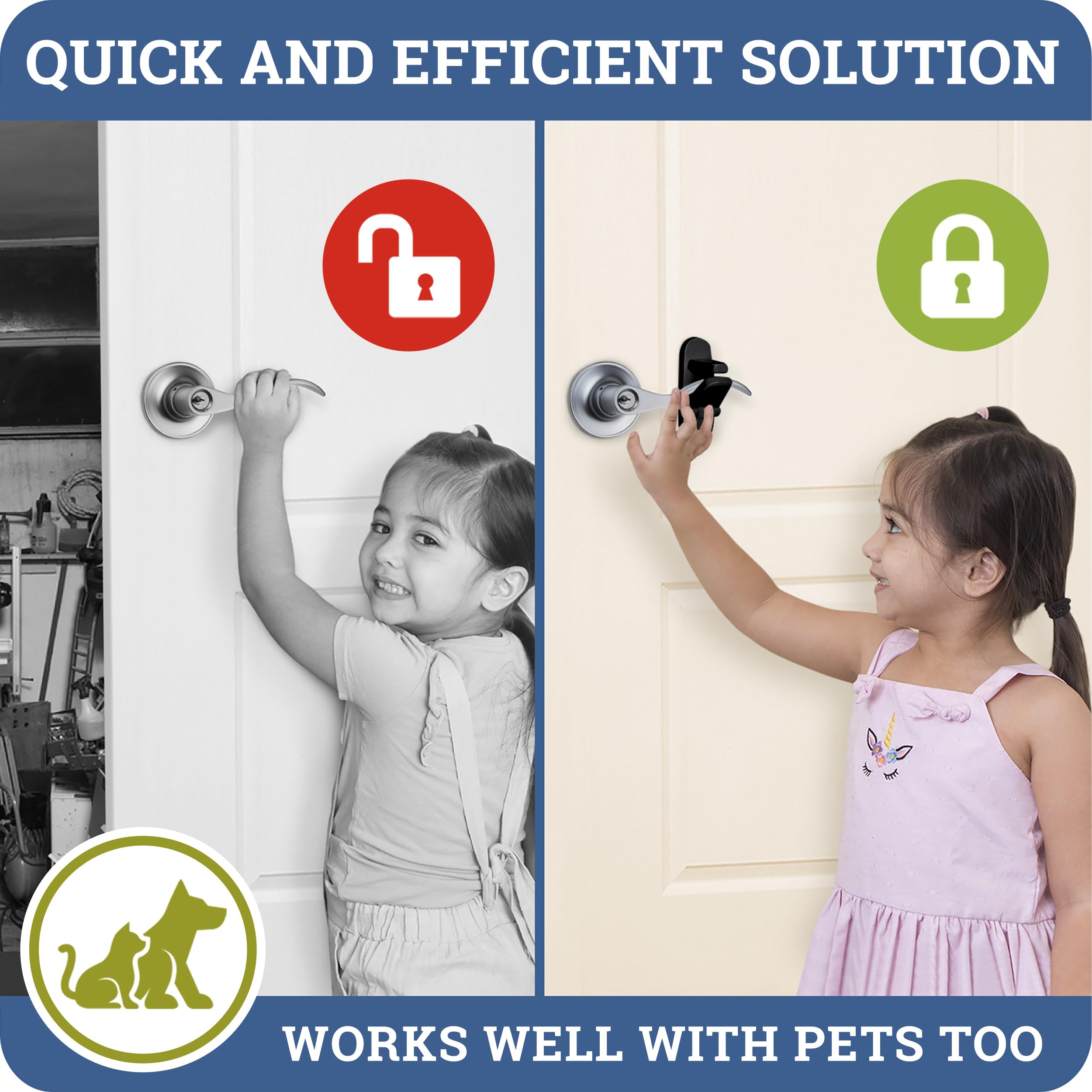 Wappa Baby lock installed on door supports one-handed operation for caregivers