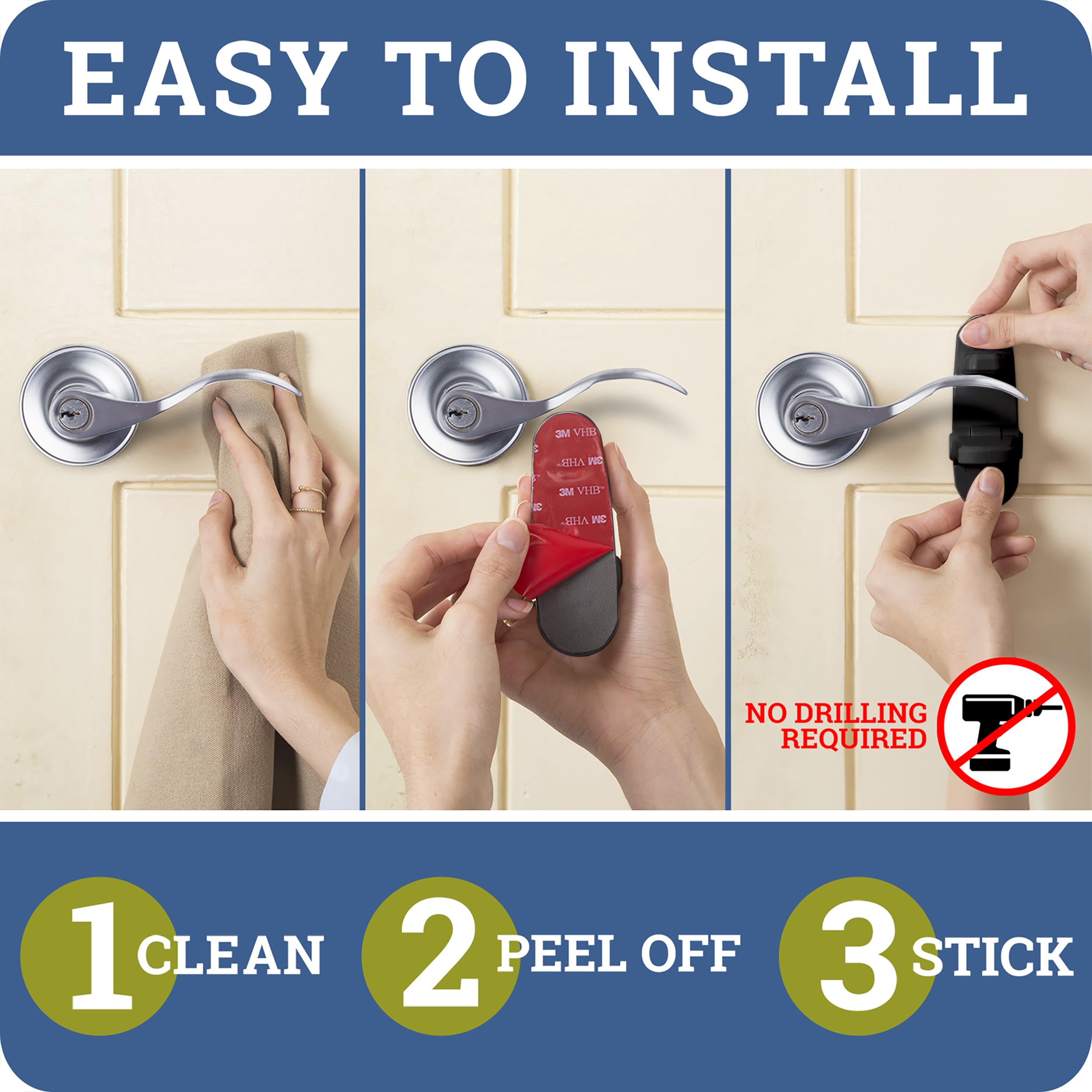 Wappa Baby door lever lock enables one-hand operation for caregivers.