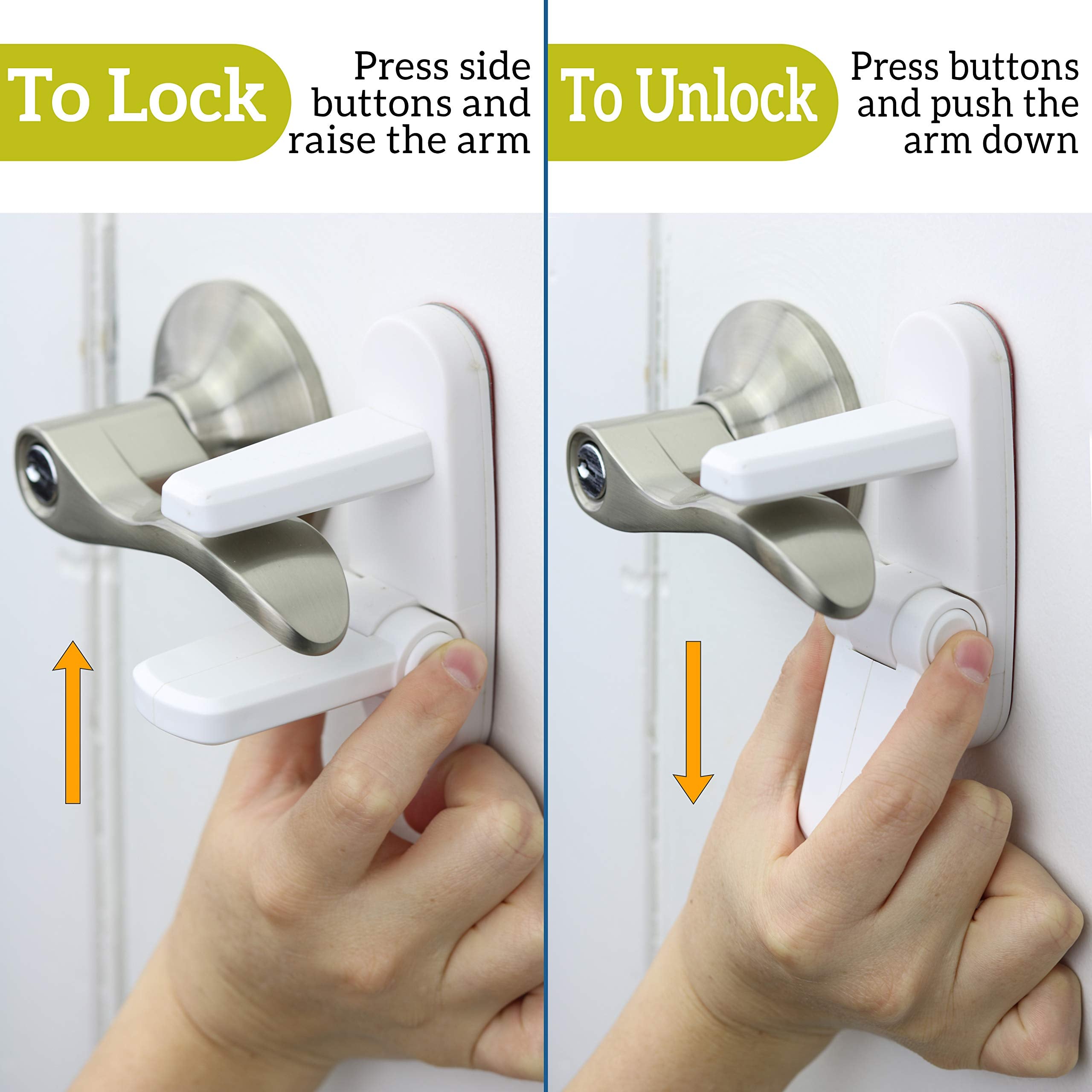Wappa Baby Door Lever Lock side view showing compact design blending with decor.