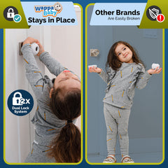 Wappa Baby dual-lock mechanism on door knob cover enhances safety