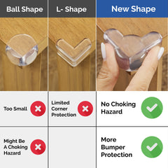 Clear PVC edge guards blend with furniture while reducing bump injuries.