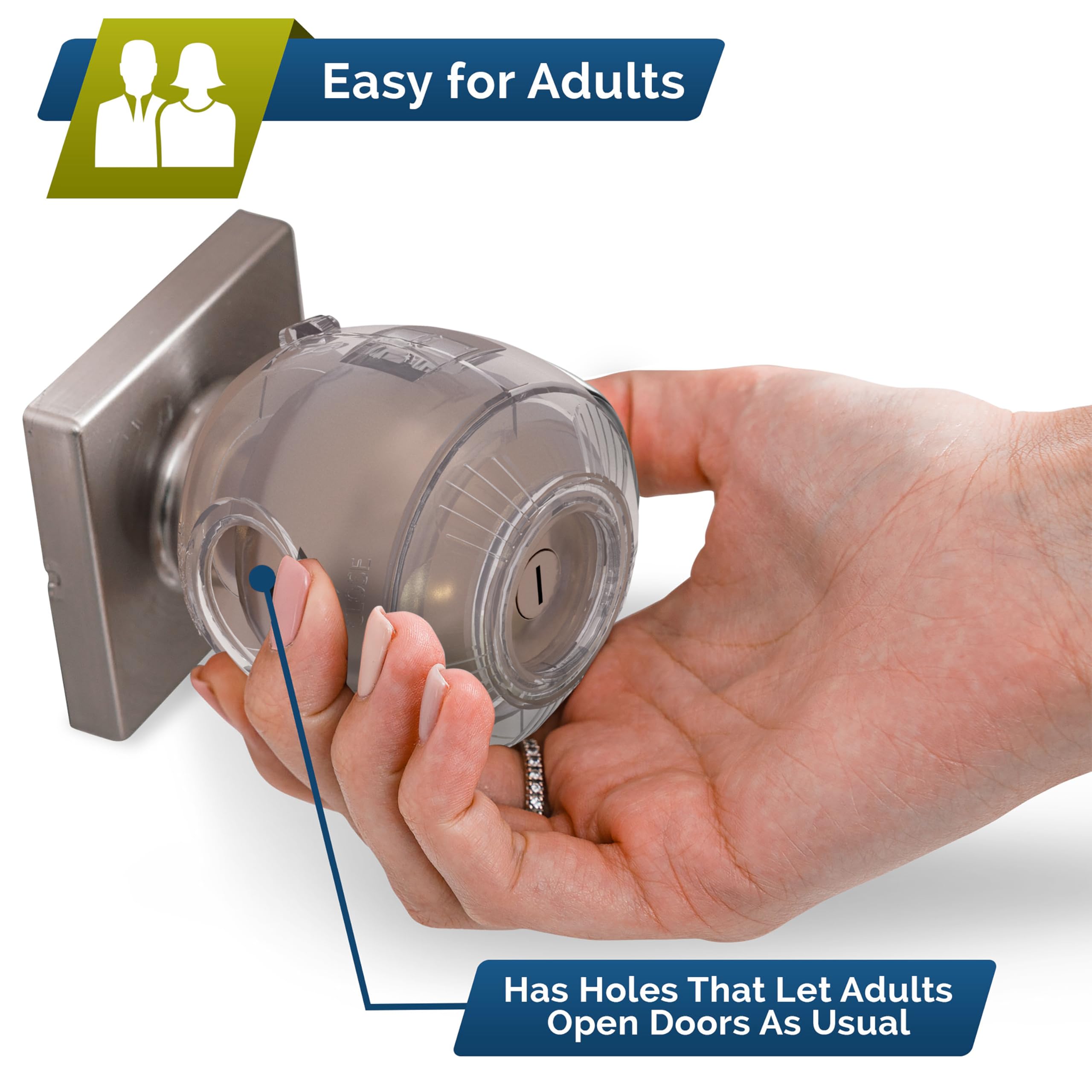 Wappa Baby fits standard round doorknobs for bedrooms and kitchens