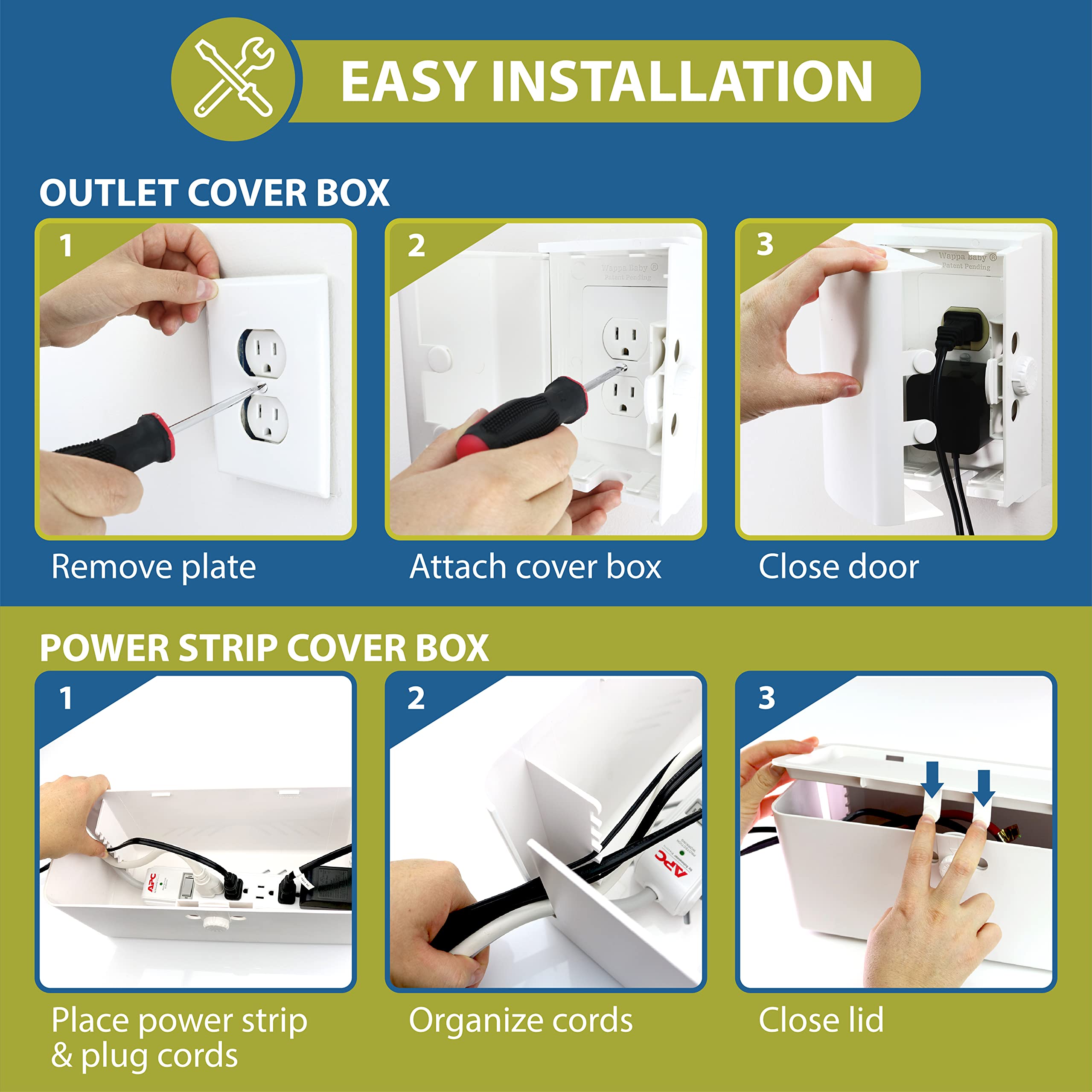 Wappa Baby installation hardware kit with screws for quick setup