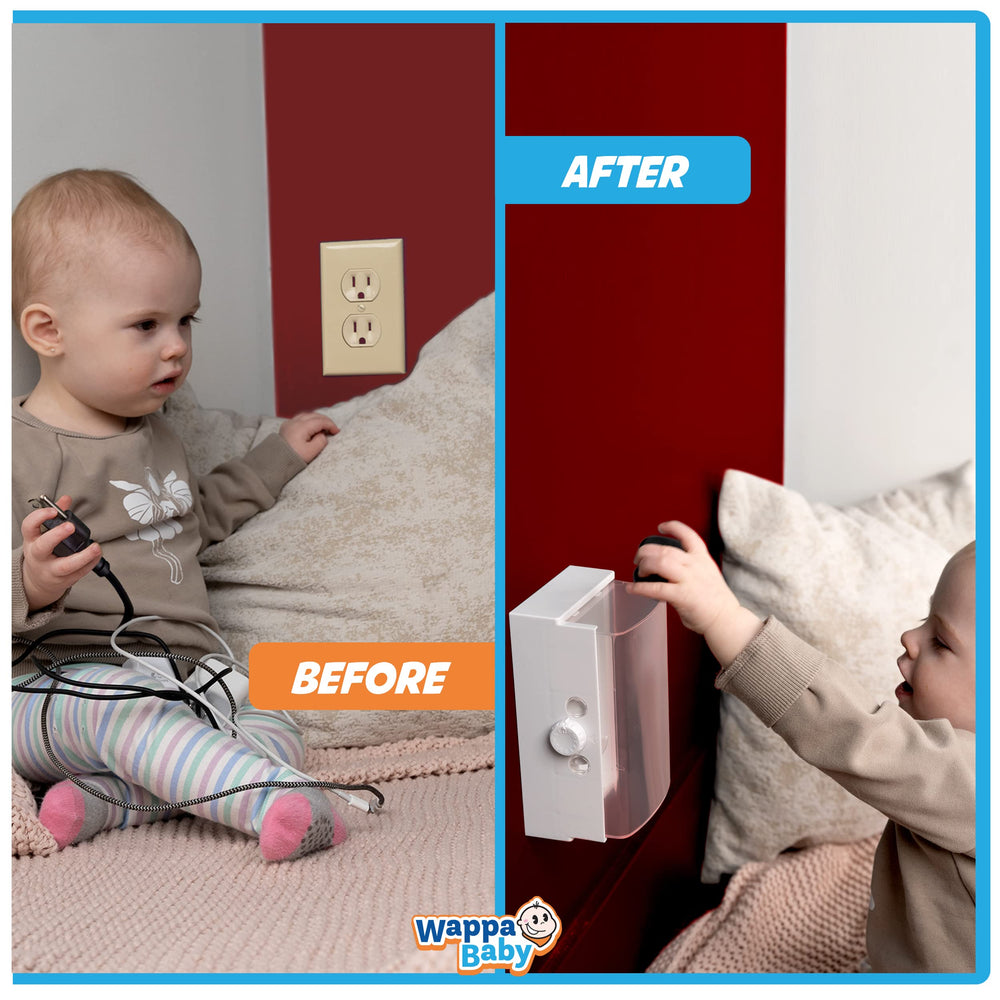 Wappa Baby outlet box interior space with ample room for plugs.