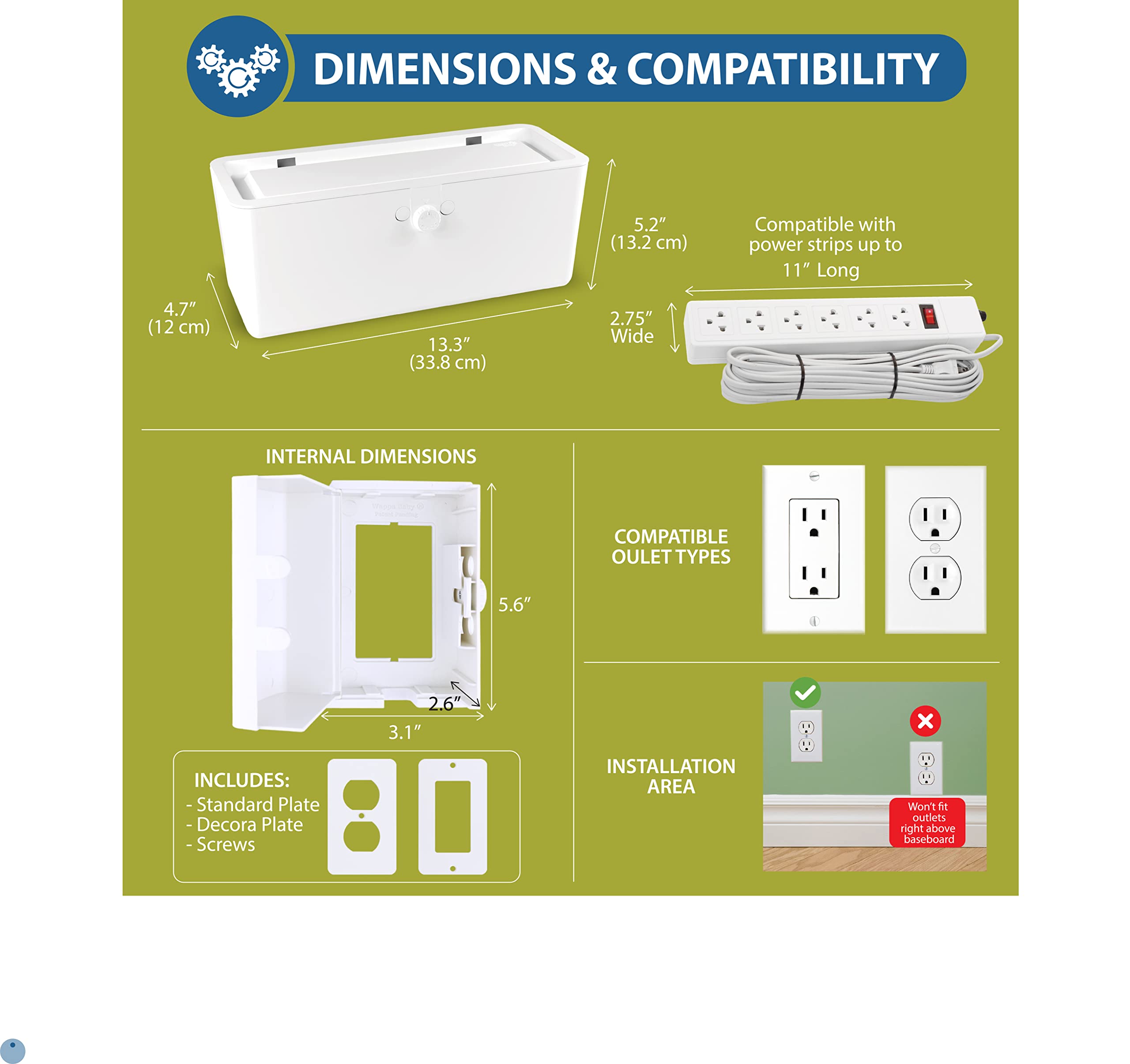 Wappa Baby internal dimensions view confirming ample space for larger adapters