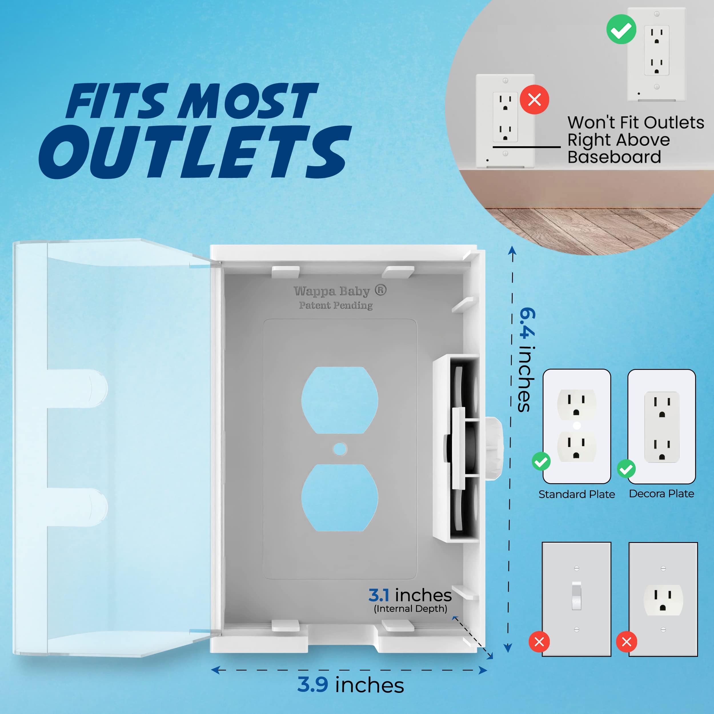 Wappa Baby kitchen outlet protection suitable for high-use areas.