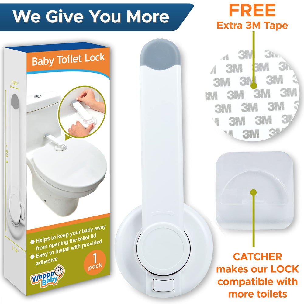 Wappa Baby lock white finish blends with most toilets.