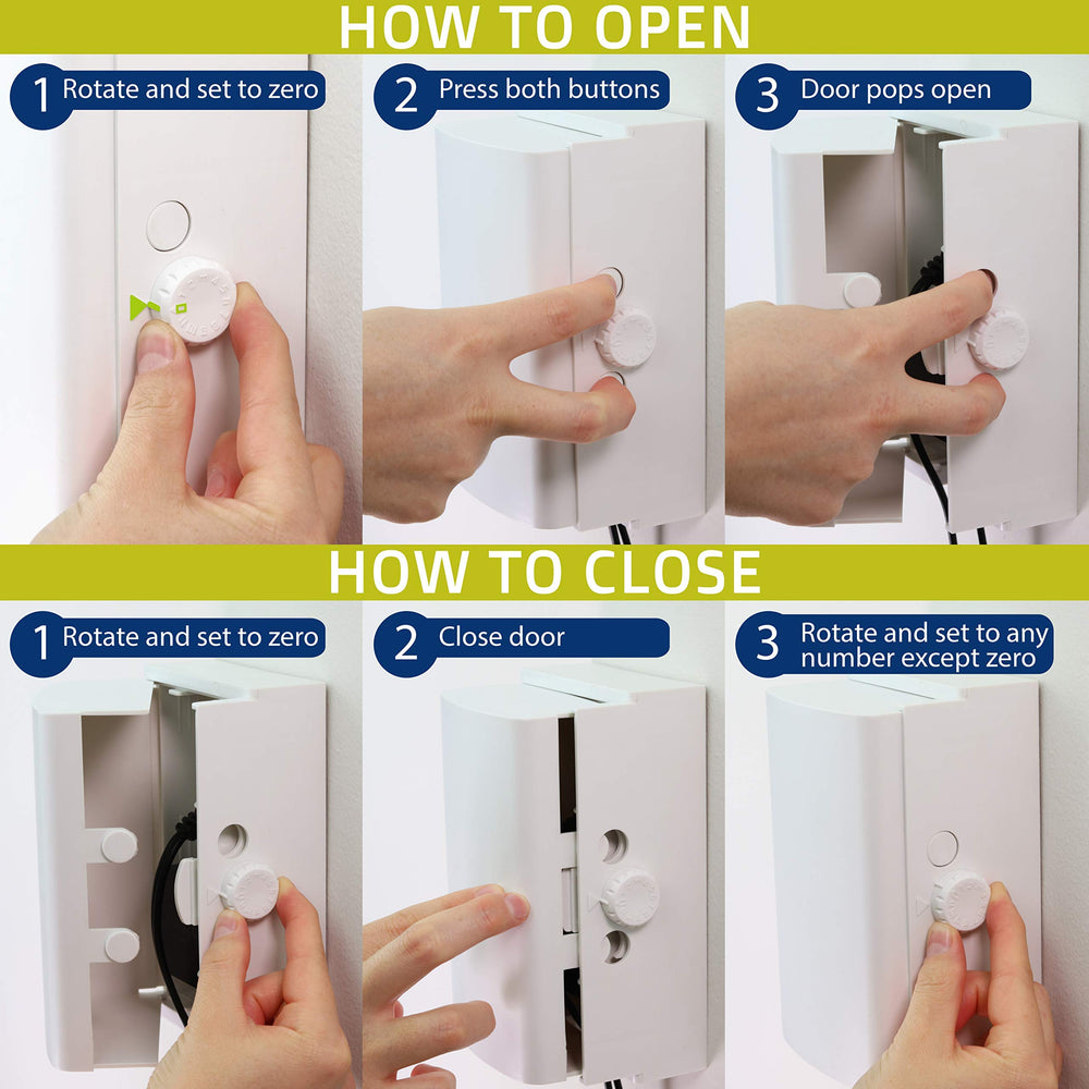 Wappa Baby outlet cover box easy-install shows simple 3-step setup.