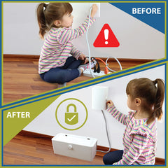 Wappa Baby outlet dial lock close up demonstrating easy adult access and toddler resistance