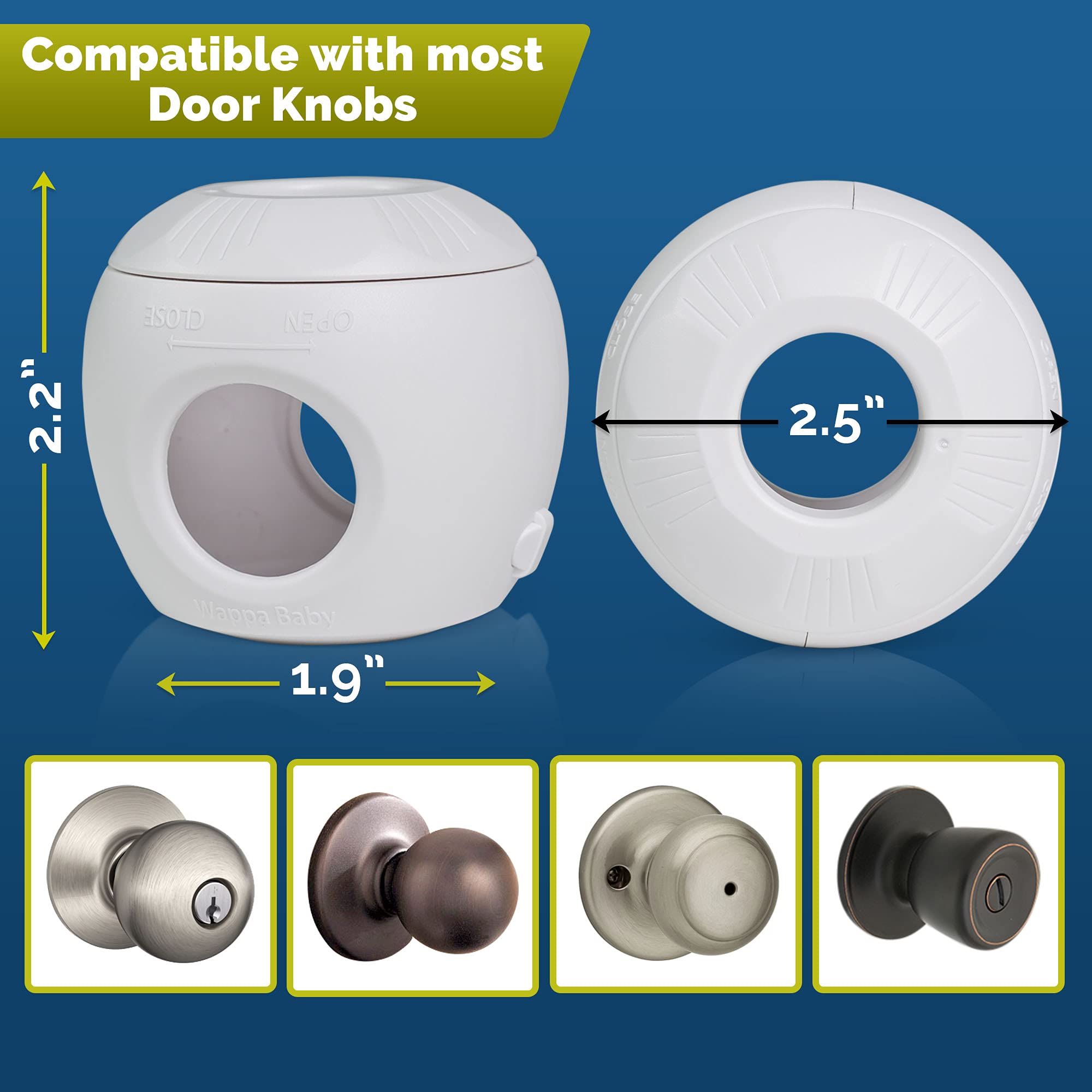 Compatible with standard round doorknobs for broad fit