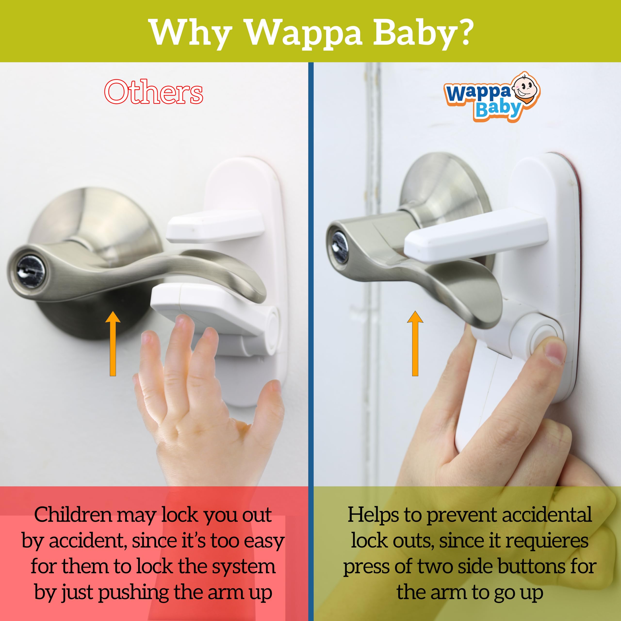 Wappa Baby warning: not suitable for textured doors; use smooth surfaces.
