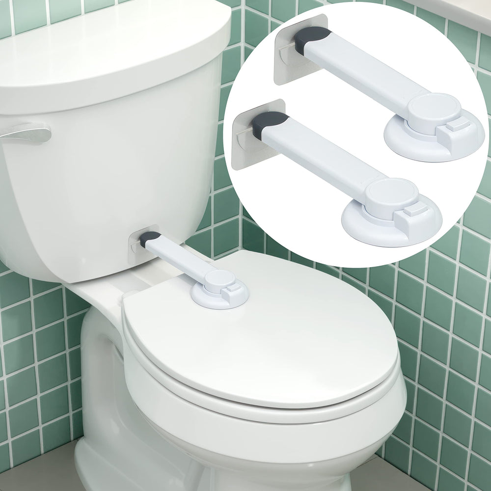 Wappa Baby toilet lock 2-pack on lid, quick safety for curious toddlers.