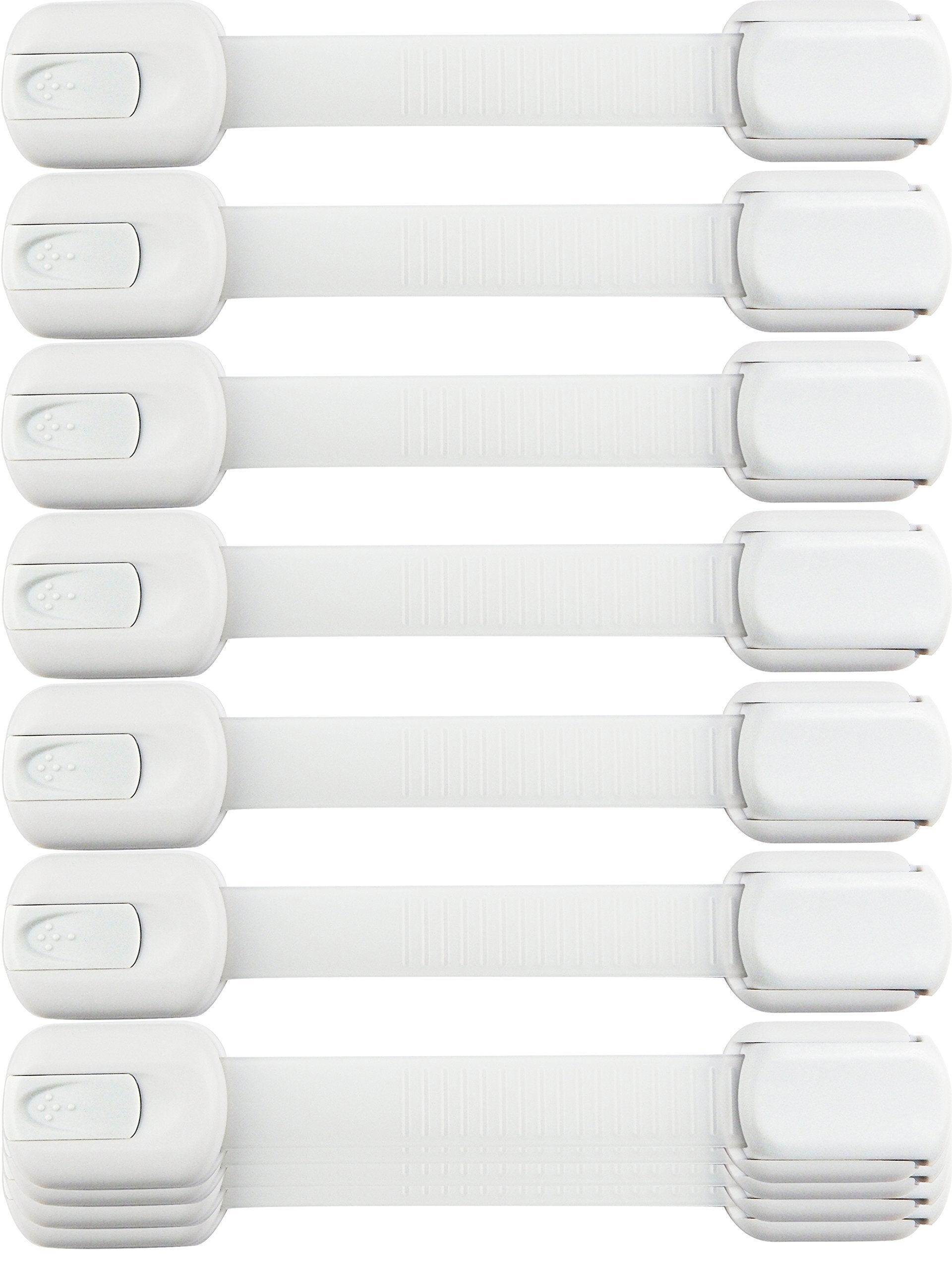 Wappa child safety strap locks securing cabinets and drawers for safe exploration.
