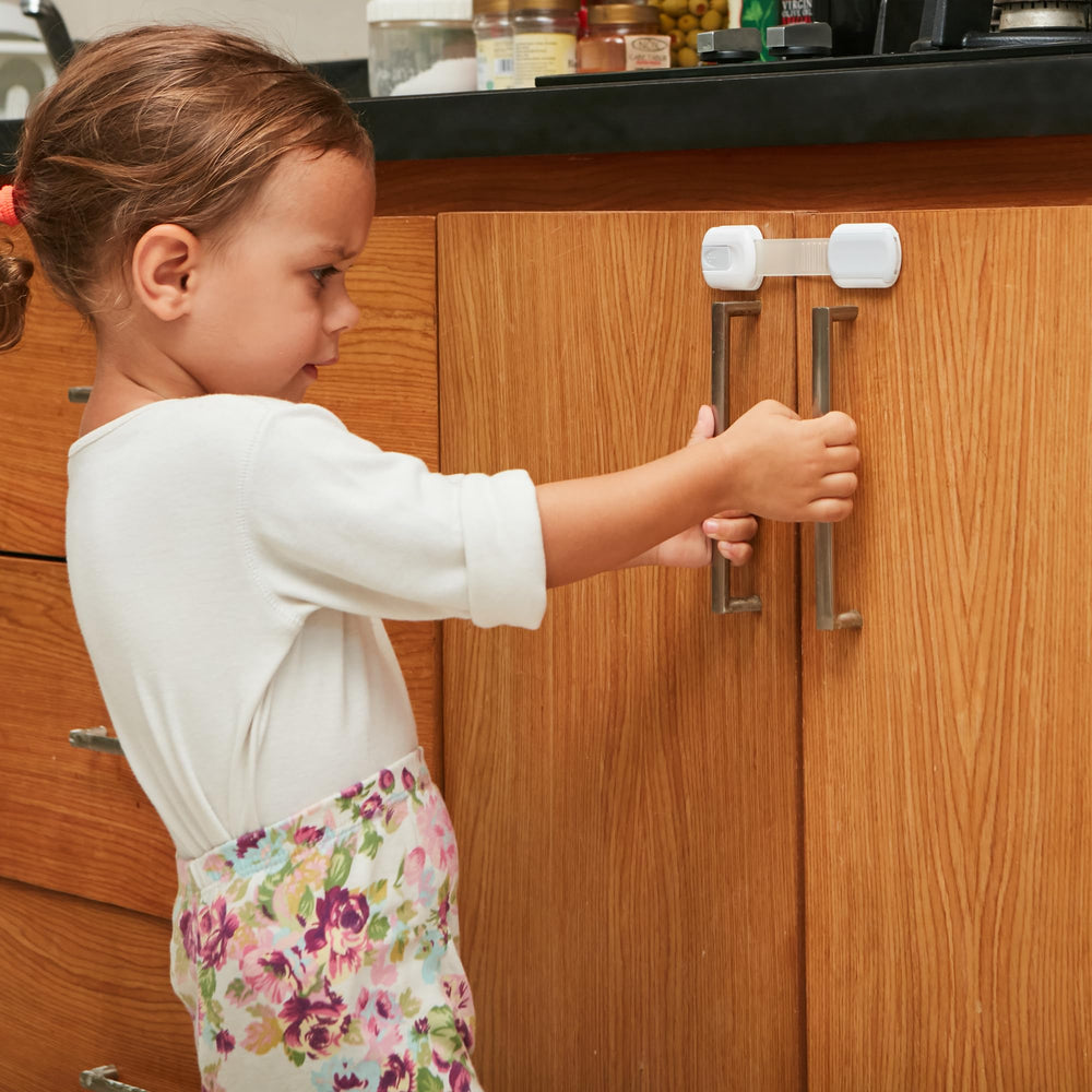 Discreet white and gray Wappa locks blend with decor while boosting safety.