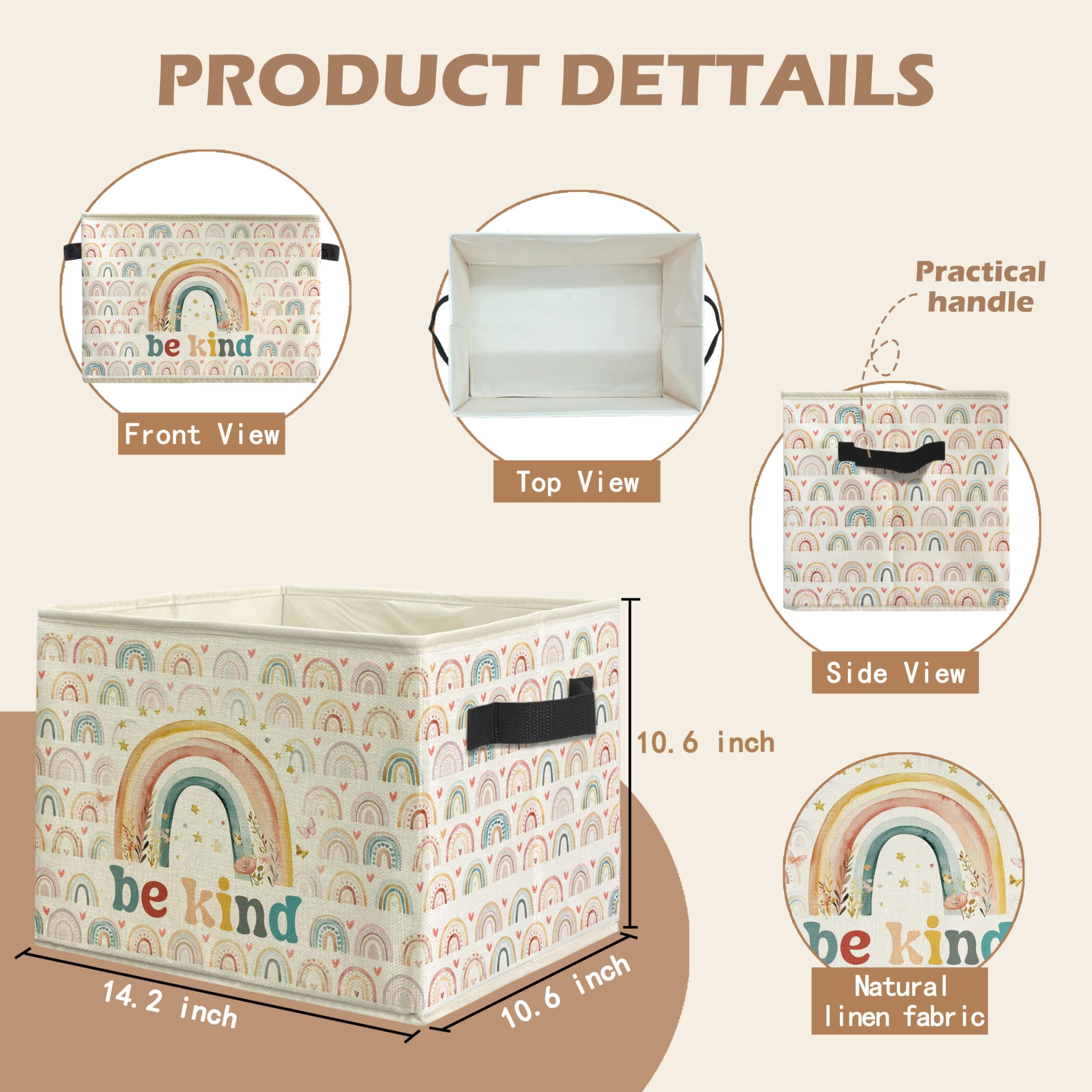 WARDOS Boho Rainbow Bin folded flat, demonstrating space-saving foldability.