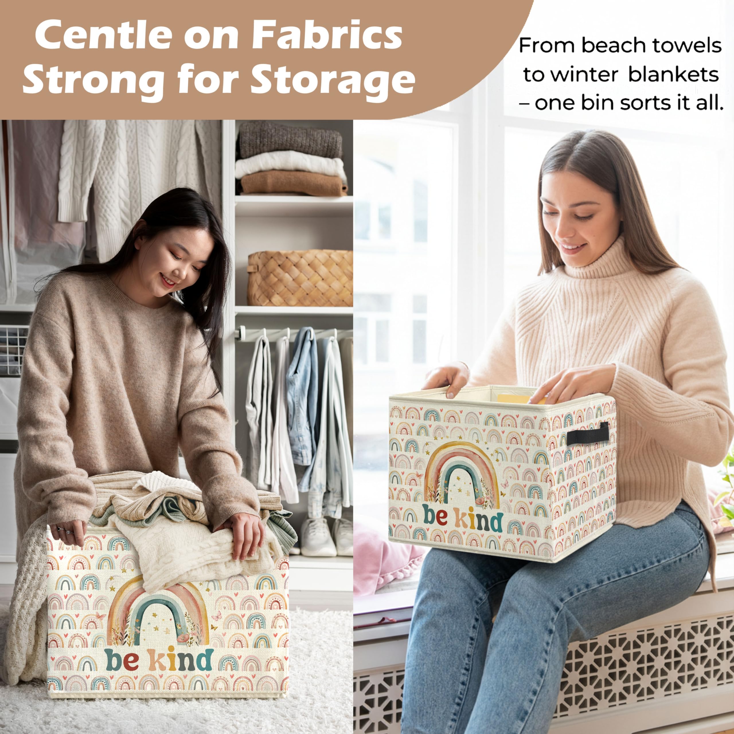 WARDOS Boho Rainbow Bin PVC side panels help keep its shape.