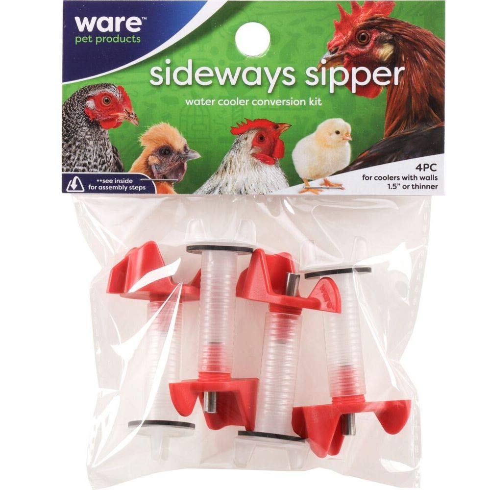 Ware Manufacturing sideways sipper nipples with extension tubes, close-up for controlled dispensing.