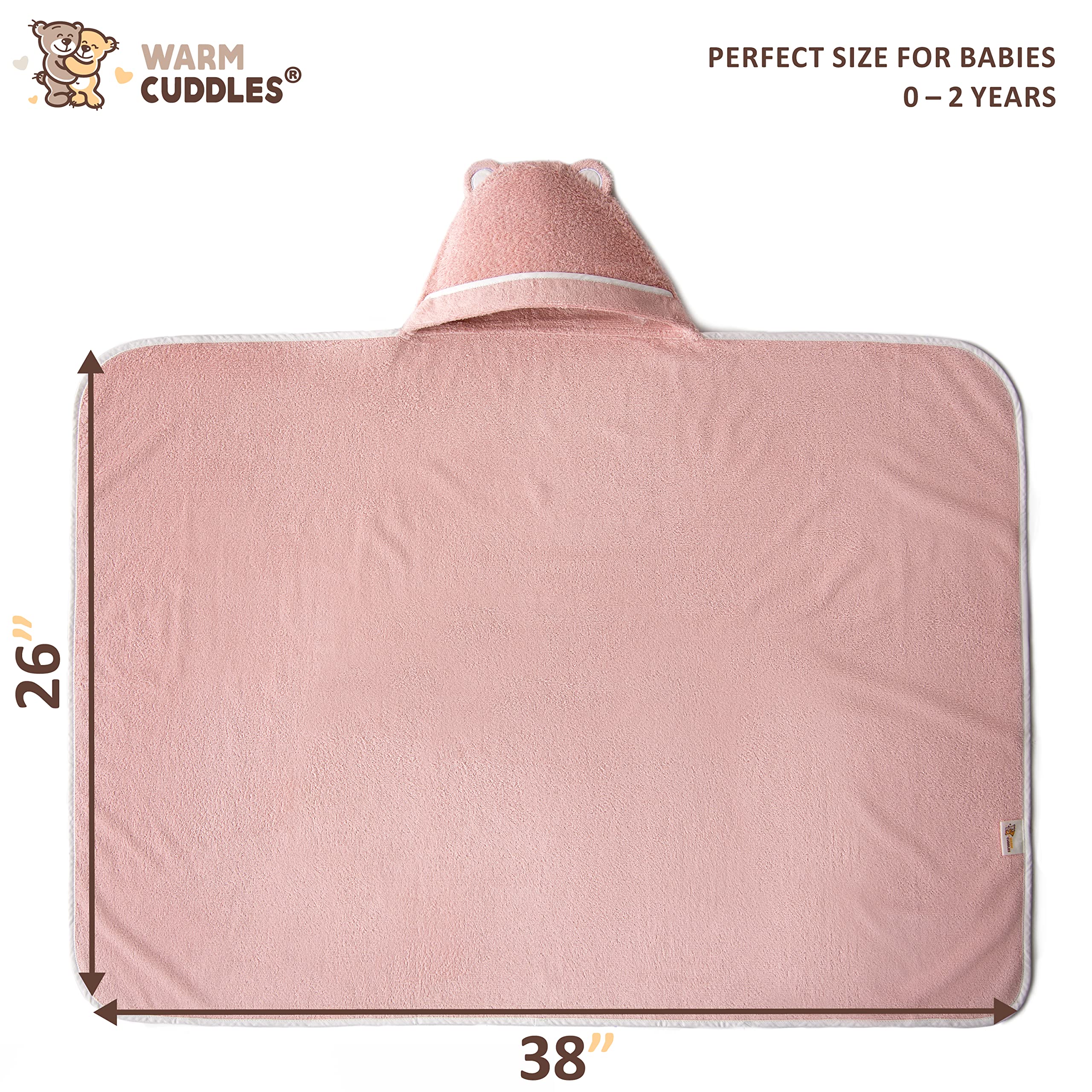 Warm Cuddles bamboo towel with reinforced stitching enhances durability.