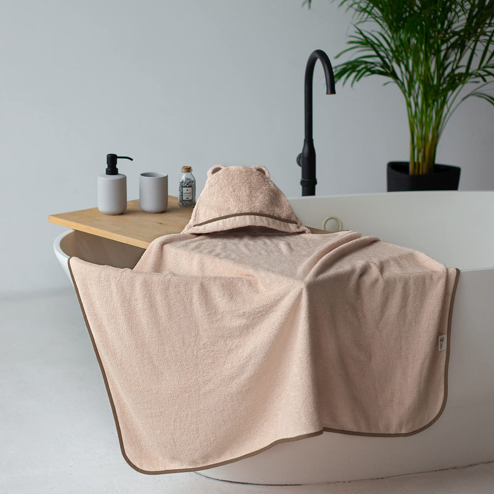 Warm Cuddles large 42x30 inch hooded towel for growing toddlers