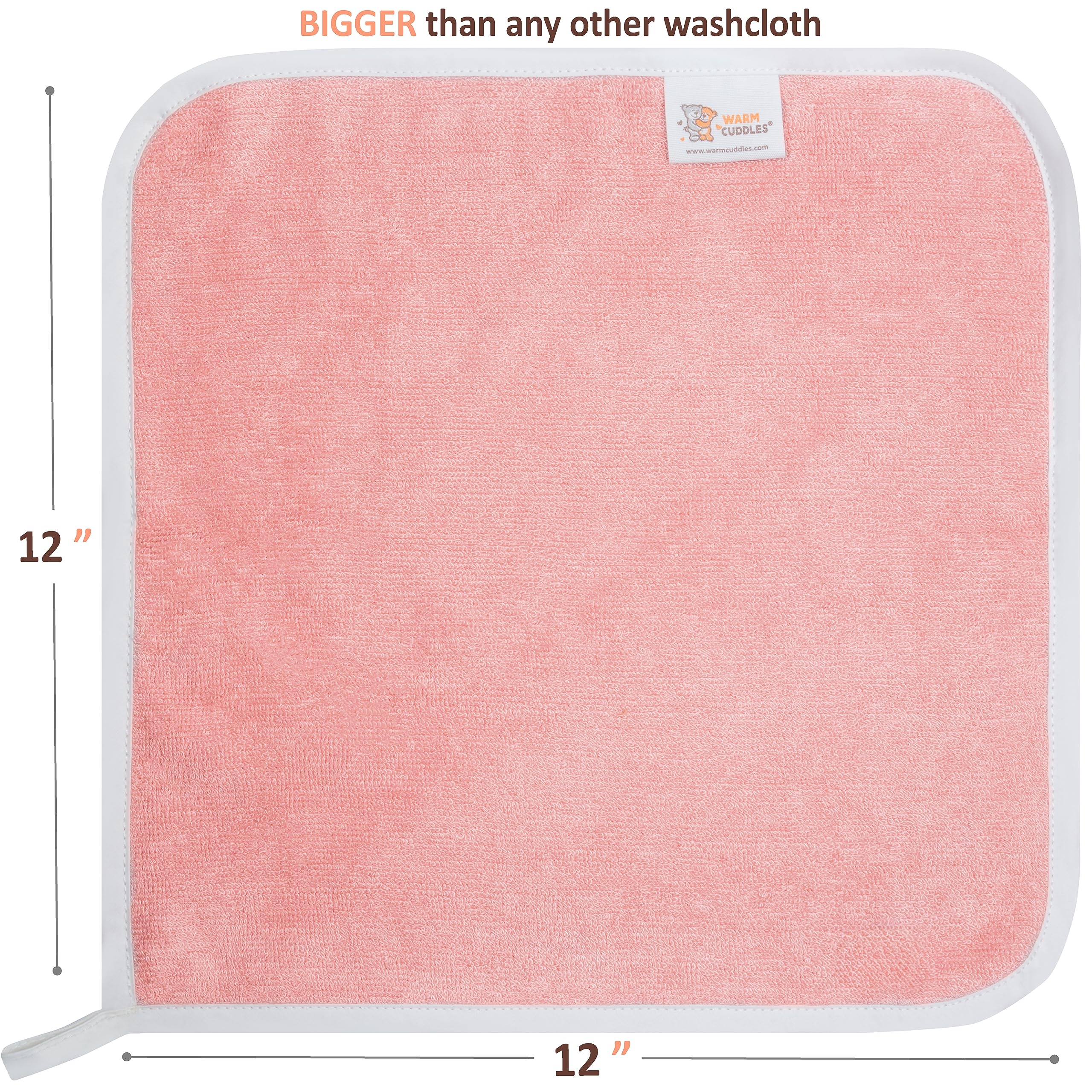 Warm Cuddles newborn-friendly washcloth with natural fibers for gentle cleansing.